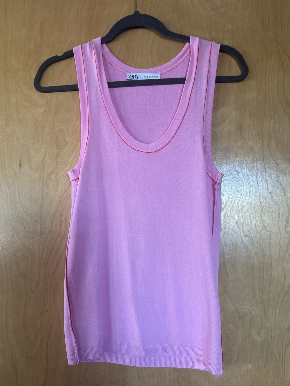 Zara BASIC KNIT TOP WITH CONTRASTING PIPING | Perfect Condition - Never worn - Picture 2 of 4